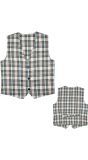 Geblokte Gilet Beige Tartan