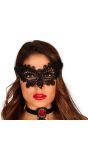 Geborduurde Zwarte Oogmasker