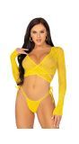 Geel Wrap-Around Crop Top en Panty Set