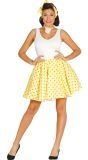 Gele Gestipte 50's Rok met Sjaal