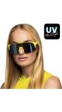 Gele UV partybril