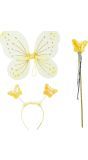 Gele Vlinder Accessoire set Kind