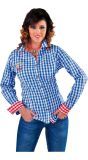 Geruit Edelweiss Blouse Blauw Dames