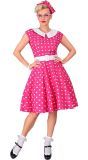 Gestipt Roze Jurkje Dames Barbie 50's