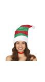 Gestreepte Kerst Elf Muts met Pailletten