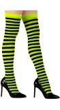 Gestreepte Kniekousen Dames Neon Geel