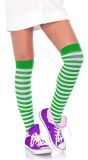 Gestreepte Kousen Wit-Groen