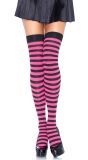 Gestreepte Kousen Zwart-Roze