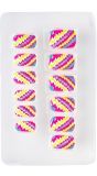 Gestreepte Neon Nagels