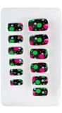 Gestripte Neon Nagels