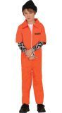 Gevangene Kostuum Oranje met Nep Tattoo Sleeves Kind