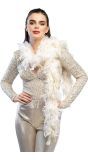 Glamour Witte Veren Boa met Goud