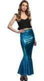 Glanzende Zeemeermin Rok Dames Blauw