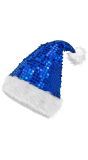 Glinsterende Blauwe Kerstmuts met Pailletten