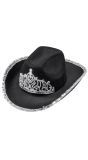 Glinsterende Cowgirl Hoed Zwart Dames Heren