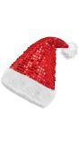 Glinsterende Rode Kerstmuts met Pailletten