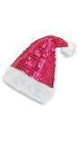Glinsterende Roze Kerstmuts met Pailletten