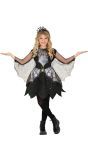 Glinsterende Spin Jurk met Vleugels Meisjes Zwart