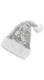 Glinsterende Zilveren Kerstmuts met Pailletten