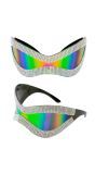 Glinsterende Zonnebril Festival Stenen Regenboog Dames