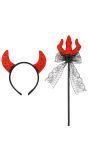 Glitter Duivel Accessoire Setje Dames