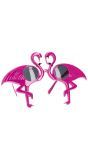 Glitter Flamingo Feest Bril Roze