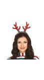 Glitter Kerst Haarband Rendier Horens Rood