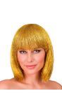 Glitter Pruik Goud Dames Carnaval