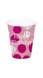 Glossy Birthday Wegwerp Bekers Roze