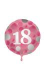 Glossy Verjaardag 18 Folieballon Roze