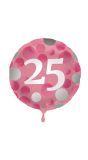 Glossy Verjaardag 25 Folieballon Roze
