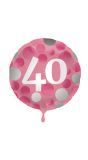 Glossy Verjaardag 40 Folieballon Roze