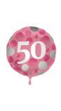 Glossy Verjaardag 50 Folieballon Roze