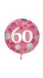 Glossy Verjaardag 60 Folieballon Roze