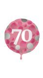 Glossy Verjaardag 70 Folieballon Roze