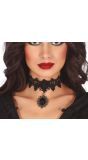 Gothic Choker met Zwarte Steen