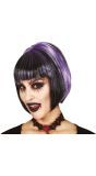 Gothic Pruik Zwart Paars
