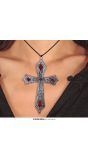 Gothic Ruby Kruis Ketting