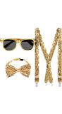 Gouden Accessoiresset Bril Strik Bretels