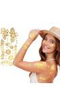 Gouden Bloemen Plak Tattoo's