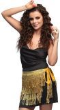 Gouden Buikdanssjaal Dames Franjes Pailletten Heupsjaal