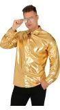 Gouden Disco Shirt Mannen Goud