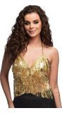 Gouden Festival Glittertop Pailletten Franjes
