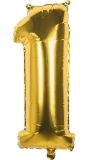 Gouden Folieballon Cijfer 1