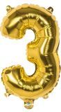 Gouden Folieballon Cijfer 3