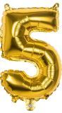 Gouden Folieballon Cijfer 5
