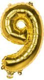 Gouden Folieballon Cijfer 9