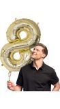 Gouden Folieballon Nummer '8' 86 cm