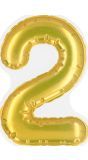 Gouden Folieballon Verjaardag Sticker "2"