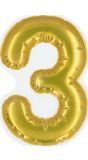 Gouden Folieballon Verjaardag Sticker "3"